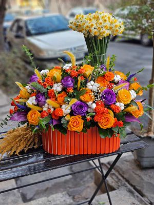 خفن ترین باکس گل برای طرافداران رنگ نارنجی
