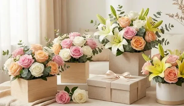 گل روز مادر با باکس شیک و تازه